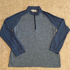 Original Penguin 1/4 zip long sleeved shirt sz Large